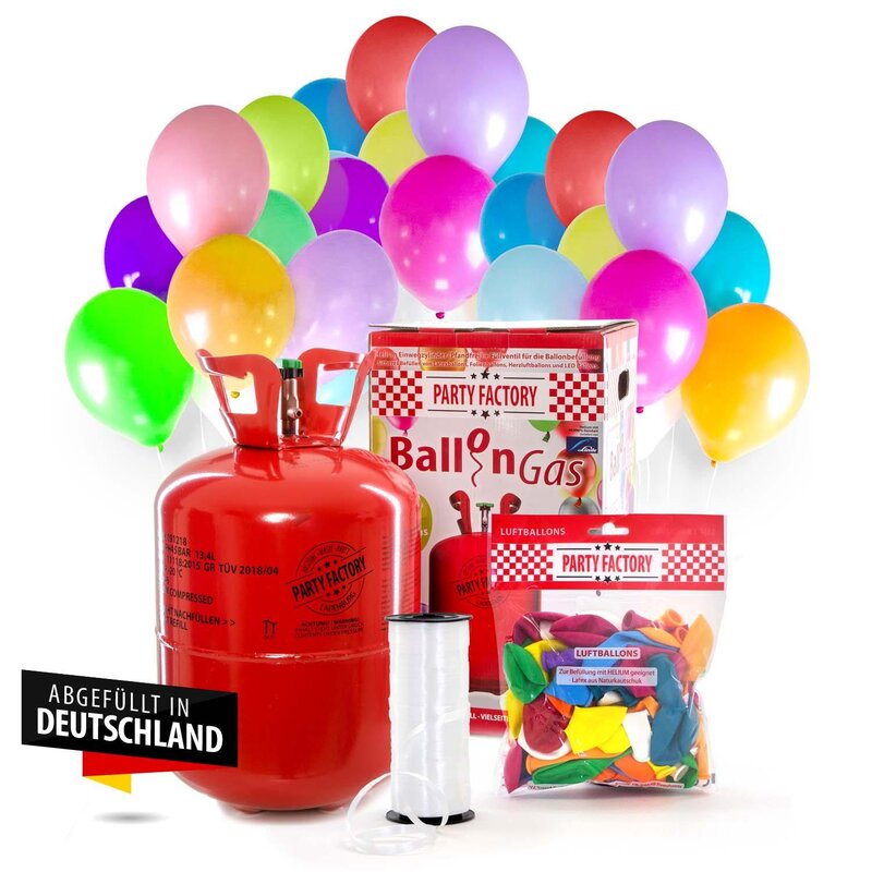 50er Ballongas Helium Set Mit 50 Luftballons 37 31